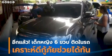 อุทาหรณ์-เด็กติดในรถอีกแล้ว-เคราะห์ดีอาสากู้ภัยช่วยเปิดประตูได้ทัน