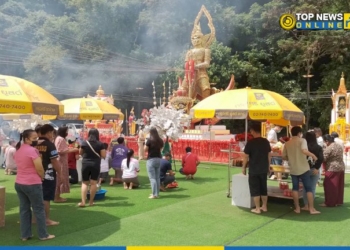 ชาวบ้าน-แห่-ขอเลขเด็ดหวยต่างประเทศ-ท้าวเวสสุวรรณทรงราหู-วัดเขาช่องลม-–-topnews
