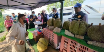 รอง-ผวจ.ระยองตรวจแผงขายทุเรียนริมถนนบายพาสสาย-36-หลังชาวบ้านร้องเจอทุเรียนอ่อน